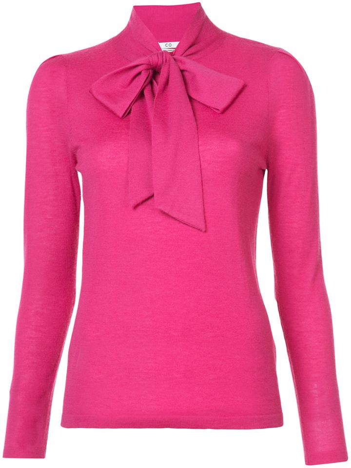 Co Tied Neck Sweater - Pink & Purple