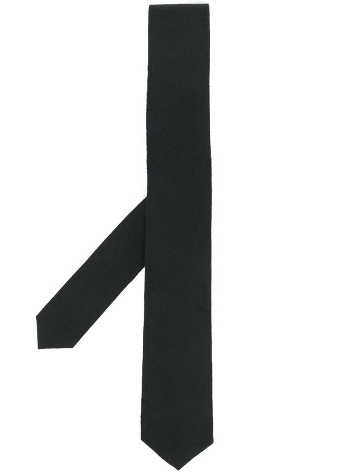 Ermenegildo Zegna Woven Cotton Neck Tie - Black