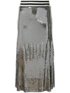 Nicole Miller Sequin A-line Skirt - Silver