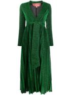 Amuse V-neck Pleated Dress - Green