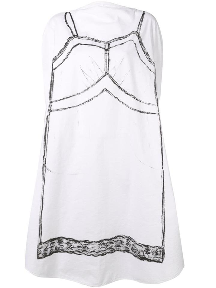 Mm6 Maison Margiela Trace Marked Printed Circle Dress - White