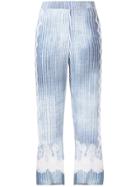Ermanno Scervino Cropped Striped Lace Trousers - Blue