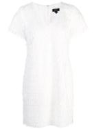 Aidan Mattox Sequin Fringe T-shirt Dress - White