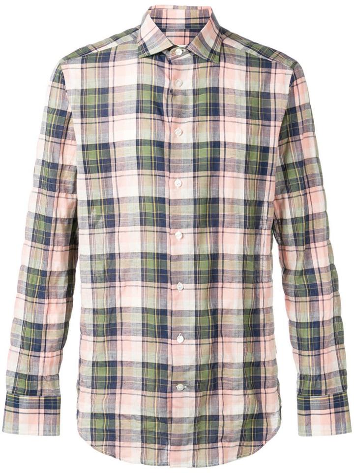 Etro Plaid Spread Collar Shirt - Blue