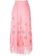 Msgm Wide-leg Frilled Trousers