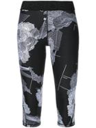 The Upside - Flower Print Capri Leggings - Women - Nylon - S, Black