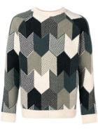 Maison Kitsuné Pattern Knitted Jumper - Green
