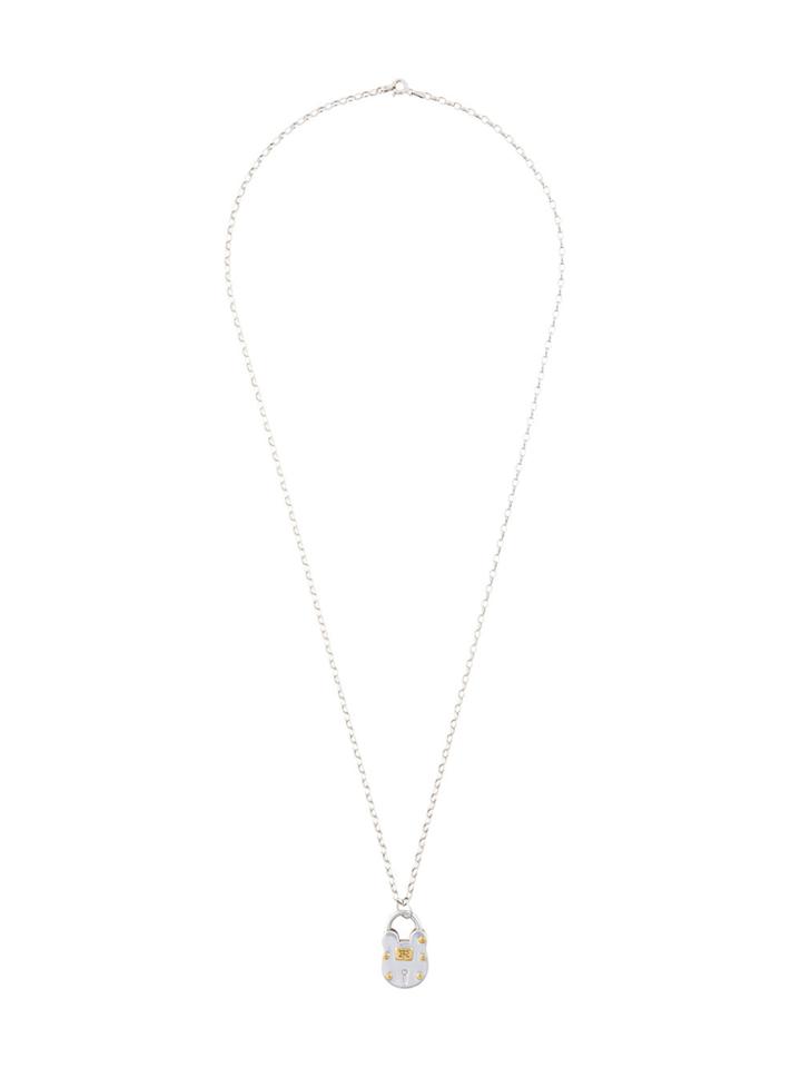 True Rocks Lock Pendant Necklace - Metallic