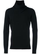 Label Under Construction Neckerchief Jumper, Men's, Size: 50, Black, Angora/wool