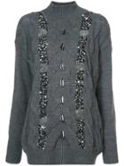 Patbo Embellished Oversized Sweater - Grey