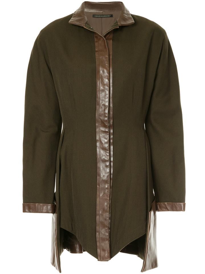 Yohji Yamamoto Vintage Stand-collar Asymmetric Jacket - Green