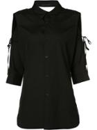 Yohji Yamamoto - Cold Shoulder Shirt - Women - Cotton - 1, Black, Cotton