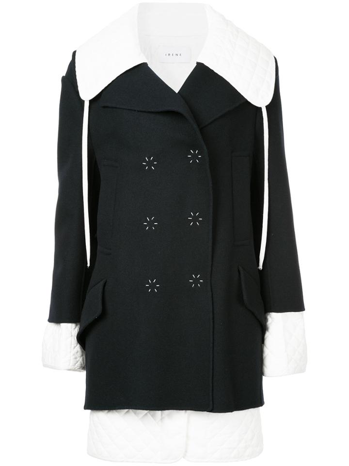 Irene Double-breasted Coat - Blue