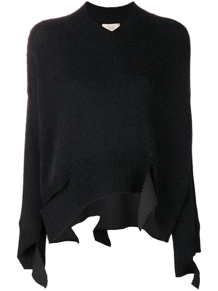 Maison Flaneur Curved Hem Jumper - Black