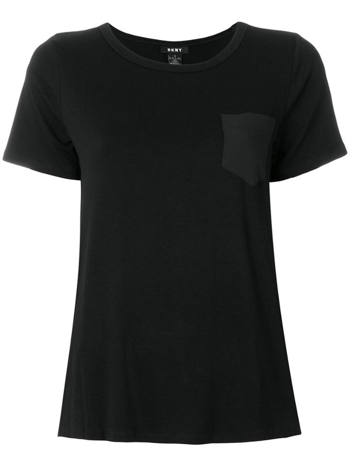 Dkny Pleated Crew Neck T-shirt - Black
