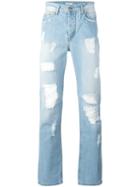 Iceberg - Distressed Straight Leg Jeans - Men - Cotton/spandex/elastane - 33, Blue, Cotton/spandex/elastane