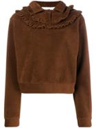 Neul Ruffle Trim Jumper - Brown