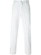 Kiton Straight Trousers, Men's, Size: 30, White, Lyocell/spandex/elastane