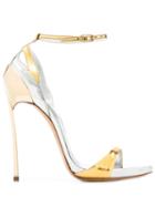 Casadei Stiletto Metallic Sandals - Gold