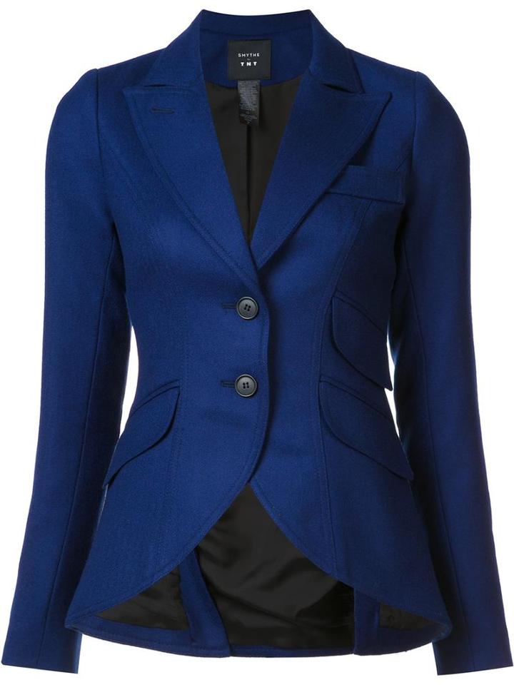 Smythe Equestrian Blazer, Women's, Size: 4, Blue, Rayon/wool/leather