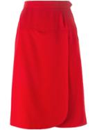 Yves Saint Laurent Vintage Wrap Front Skirt - Red