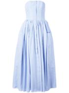 Natasha Zinko Pleated Trim Dress, Women's, Size: 40, Blue, Cotton/polyester