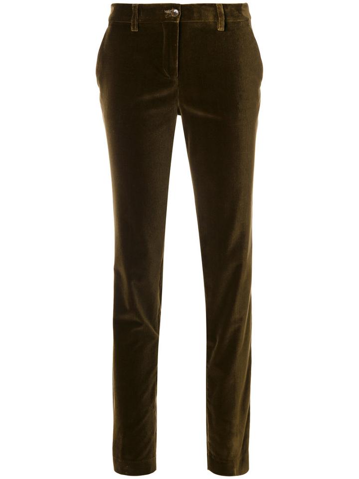 Etro - Slim Fit Trousers - Women - Cotton/spandex/elastane - 40, Green, Cotton/spandex/elastane