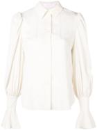 See By Chloé Flared Cuff Checked Blouse - White