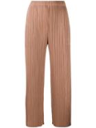 Pleats Please By Issey Miyake High-waisted Pleated Trousers - Neutrals