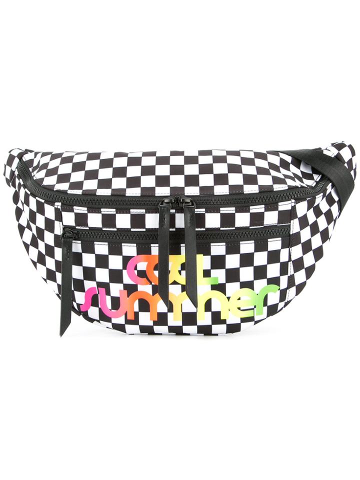 Ports V Cool Summer Checkered Print Belt Bag - White