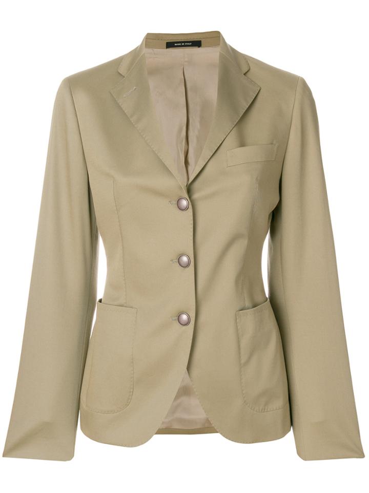 Tagliatore Curved Button Blazer - Green