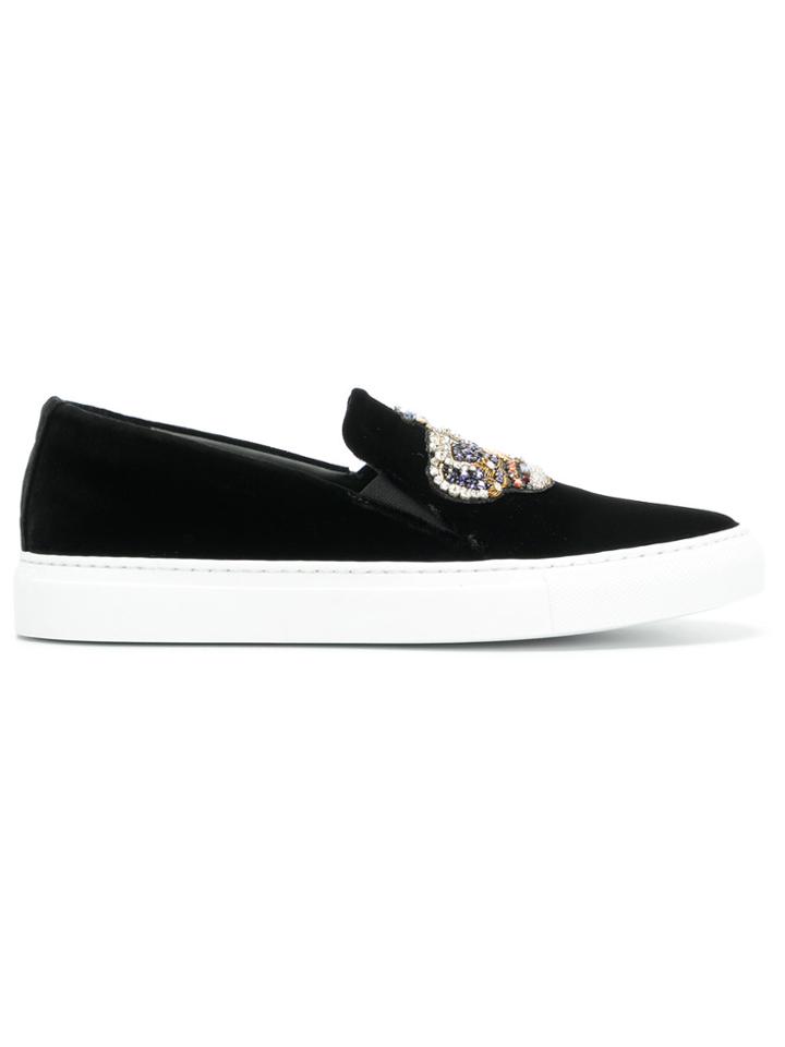Versace Beaded Crown Sneakers - Black
