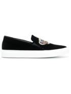 Versace Beaded Crown Sneakers - Black