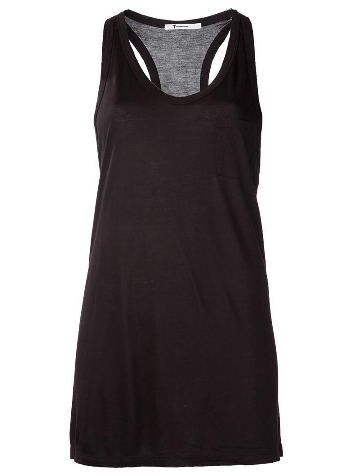 T By Alexander Wang Racerback Tank Top, Women's, Size: Xs, Black, Rayon