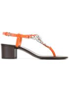 Giuseppe Zanotti Design Crystal Embellished Sandals - Yellow & Orange