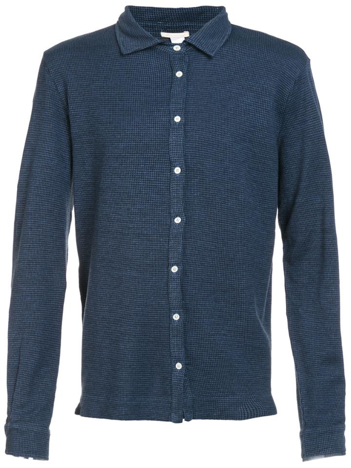 Massimo Alba Houndstooth Pattern Shirt A - Blue