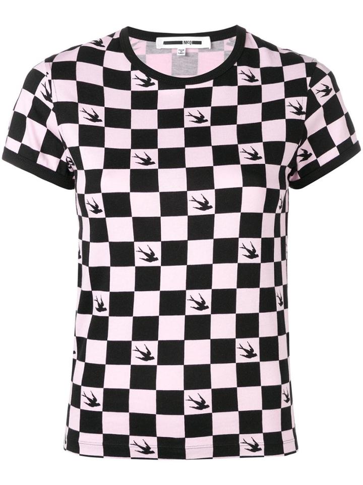 Mcq Alexander Mcqueen Chess And Swallow T-shirt - Black