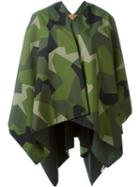 Ermanno Gallamini Camouflage Effect Cape, Women's, Green, Polyester/cotton