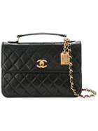 Chanel Vintage Cc Logos 2way Chain Shoulder Hand Bag Leather - Black
