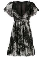 Giambattista Valli Star Print Flared Dress - Black
