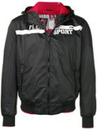 Plein Sport Logo Print Hooded Jacket - Black