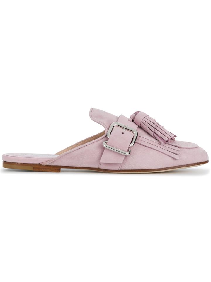 Tod's Tassel Detail Mules - Pink & Purple