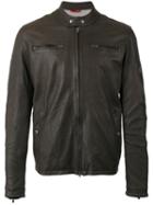 Fay - Bomber Jacket - Men - Cotton/leather/polyester - S, Brown, Cotton/leather/polyester