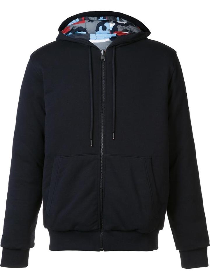 Moncler Classic Zip Hoodie, Men's, Size: Medium, Blue, Cotton/polyamide
