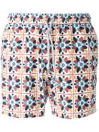 Capricode Printed Swim Shorts, Men's, Size: Xl, White, Polyamide