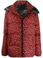 Philipp Plein Maculate Leopard Print Padded Jacket - Red