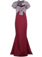 Carolina Herrera - Contrast Fishtail Gown - Women - Silk/polyamide - 14, Red, Silk/polyamide