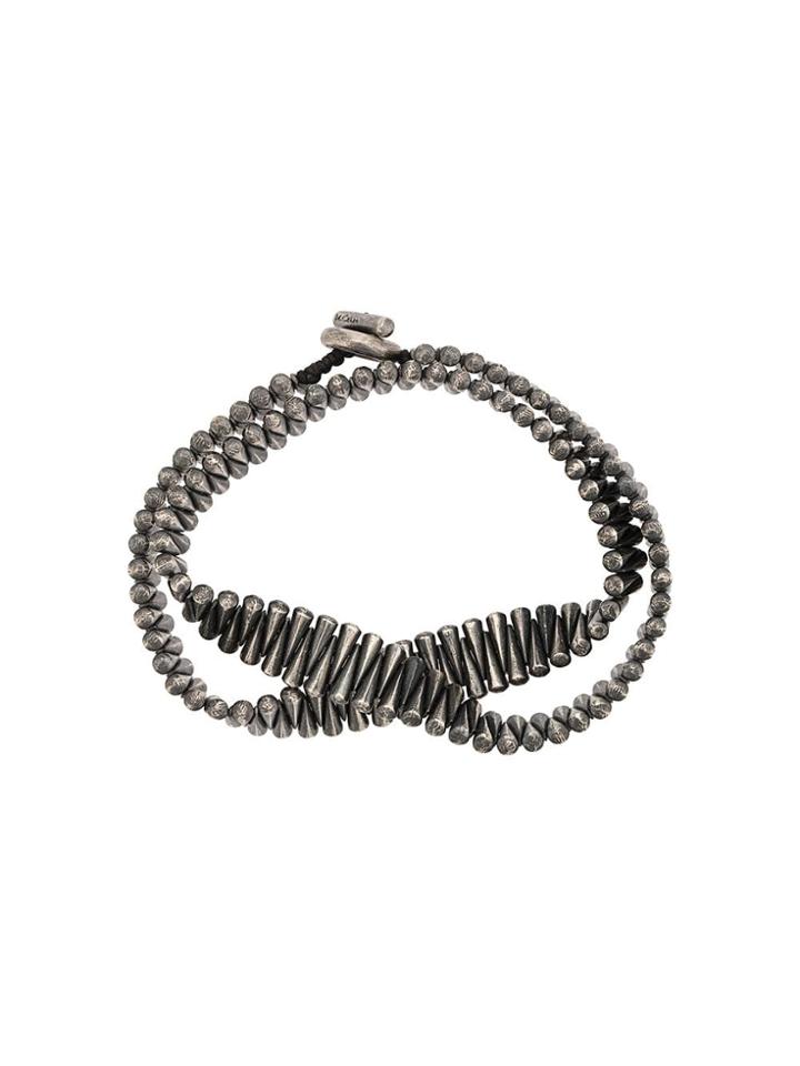 M. Cohen Double Wrap Cone Bead Bracelet - Silver