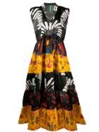 Rianna + Nina Palm Print Dress - Black