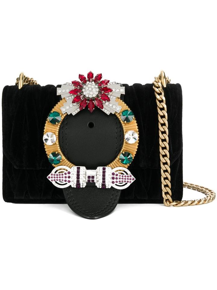 Miu Miu Lady Velvet Crossbody Bag - Black